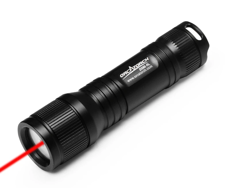 OrcaTorch D560-RL dive torch with red laser