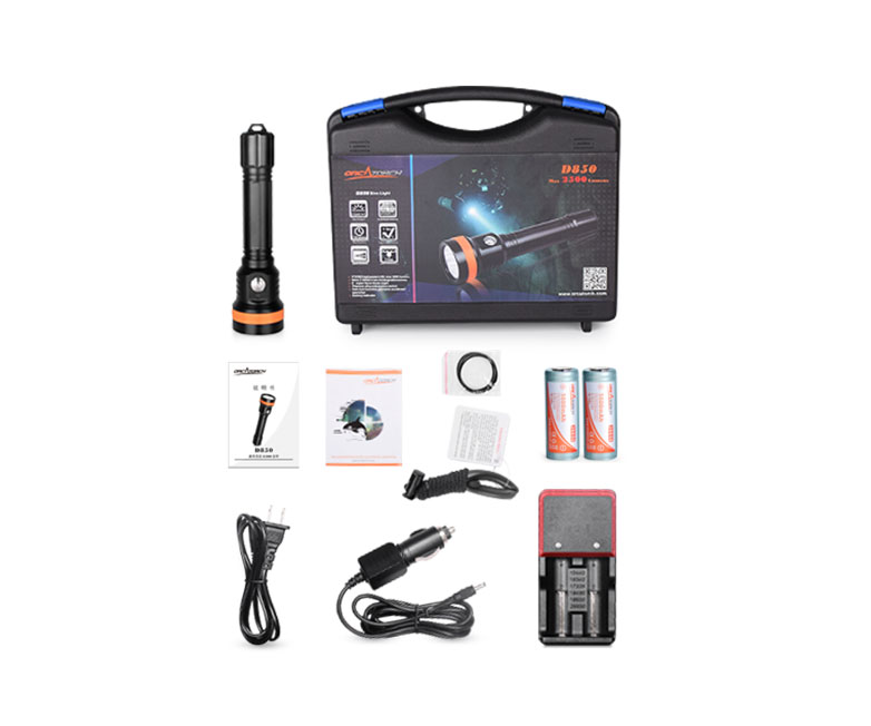 ORCATORCH D850 dive torch box