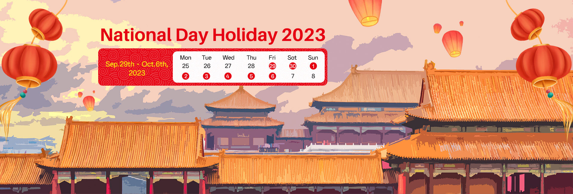 Notice for National Day Holiday 2023