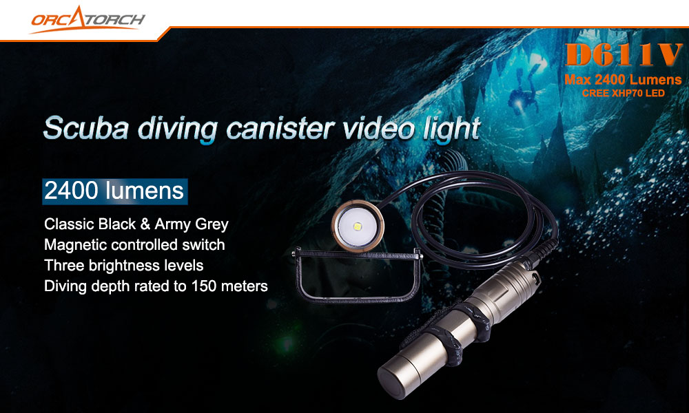ORCATORCH D611V Primary Canister Video Light