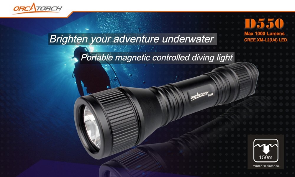 ORCATORCH D550 diving magnetotermico interruttore luce subacquea luce subacquea 150m