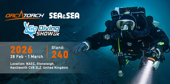 OrcaTorch at Go Diving Show UK 2026, Booth 240