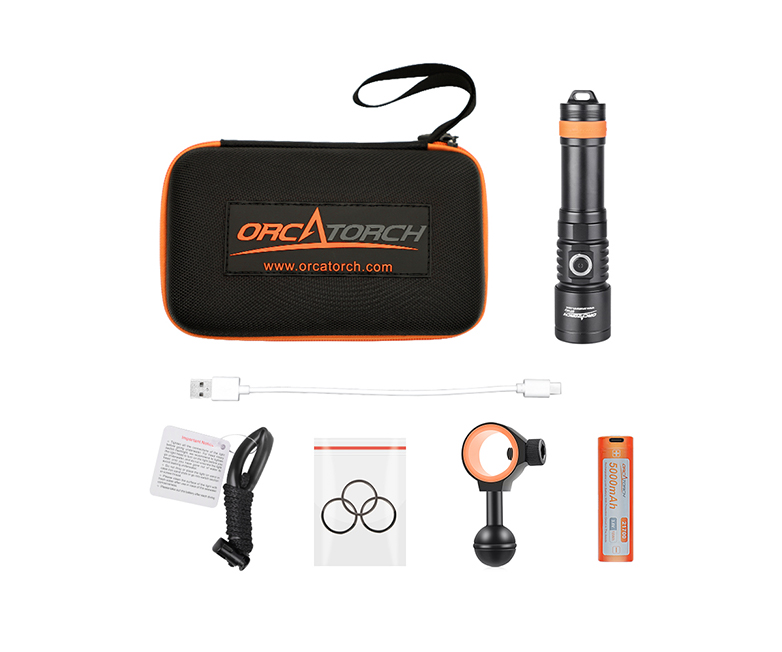 OrcaTorch D710V dive light package